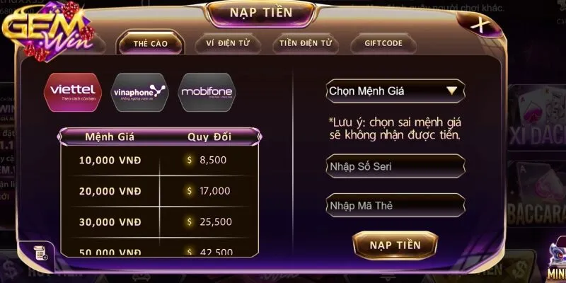nap the cao vao vi gemwin nap the cao vao vi gemwin